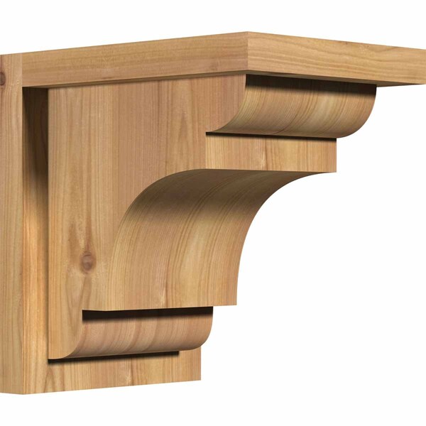 Ekena Millwork New Brighton Smooth Corbel w/Backplate, Western Red Cedar, 7 1/2"W x 10"D x 10"H COR08X10X10NEB01SWR - main